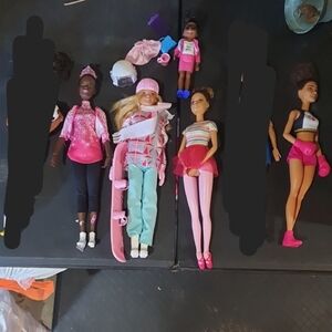 Barbie Sports and Fashion Doll Set with Pink and Blue Outfits
